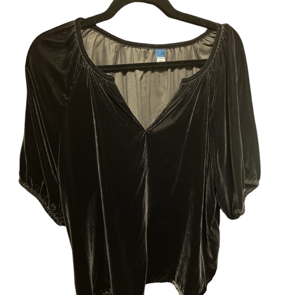 Old Navy Velvet V Neck Large Bouse